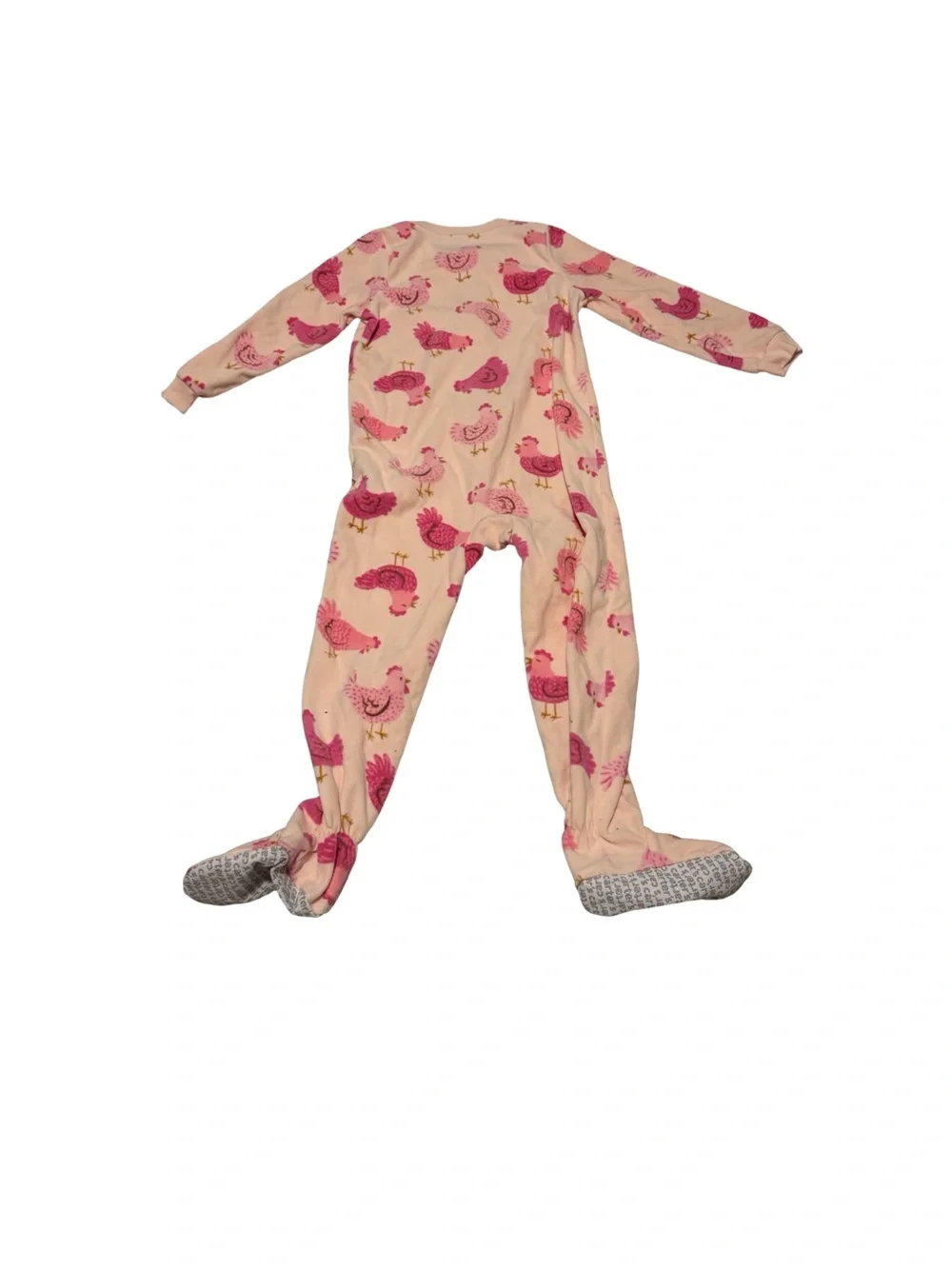 Carter’s Girls Fleece Footed Pajamas Pink Chicken Print Zip Sleeper 5T